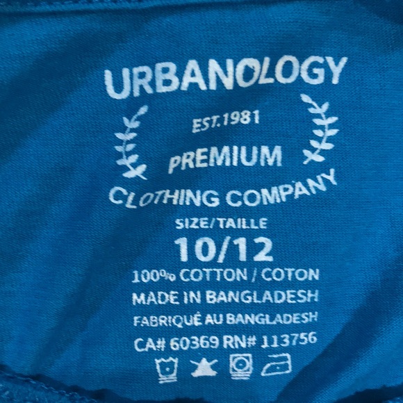 Urbanology blue tshirt with grass geometry pattern - Picture 3 of 4